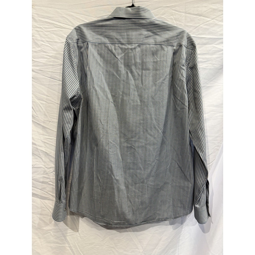(Lot 2)Jos. A. Bank Reserve Tailored Fit Dress Shirt L Check Gray Blue - Picture 6 of 8